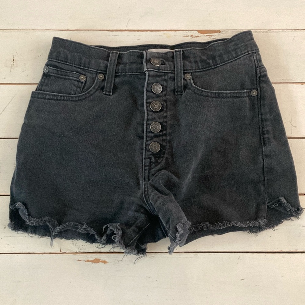 Madewell Black/Gray Cut Off Shorts, Size 24